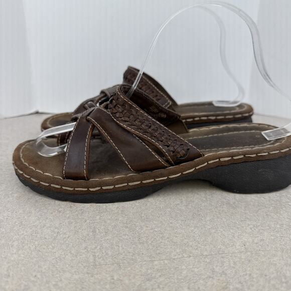 Women’s Vintage Predictions Y2K Brown Leather Sandals Strappy‎ Size 9W - Picture 5 of 10